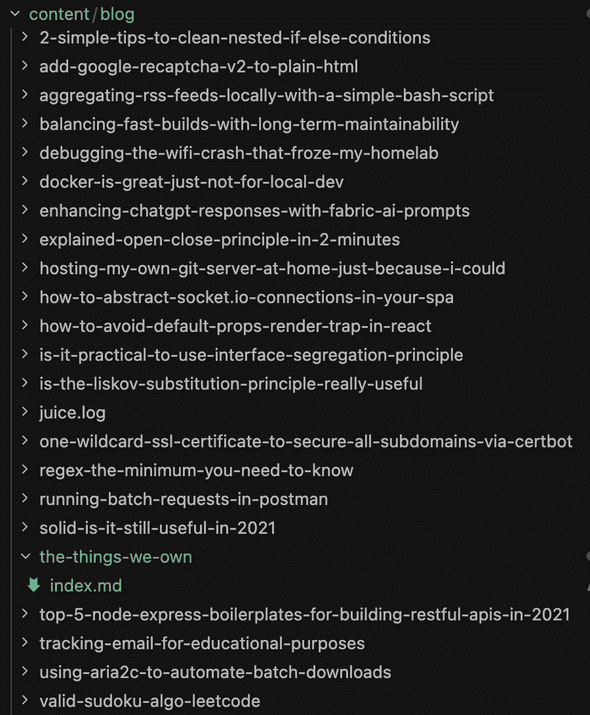 Blog posts as Markdown folders in a repo